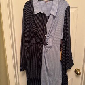 Gibson Latimer Women's Blue Striped Blouse